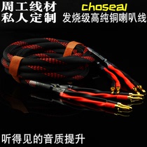 High purity copper fever grade sound box cable audio wire professional hifi horn wire true 4N oxygen-free copper banana head Y insert