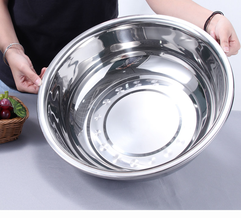 不锈钢圆形大盆洗澡盆洗衣服盆洗菜盆加厚多用和面盆洗脚盆洗脸盆