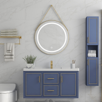Intelligent round mirror bathroom cabinet basin cabinet combination wall-mounted toilet wash basin Nordic bathroom cabinet