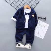 4 children's clothing Boys' little suits Baby's 0-1-3 year old boy handsome clothes children gentleman suit spring