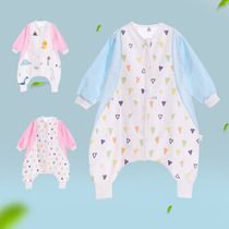 Baby Sleeping Bag Thin Summer Air-conditioned Room Cotton Gauze Breathable Baby Split Sleeping Bag Children Anti-kicking