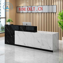 Brief Fashion Office Front Desk Desk Reception Desk Consulting Service Desk Clothing Store Collection Silver Desk Bar Desk Grill Lacquer Front Desk