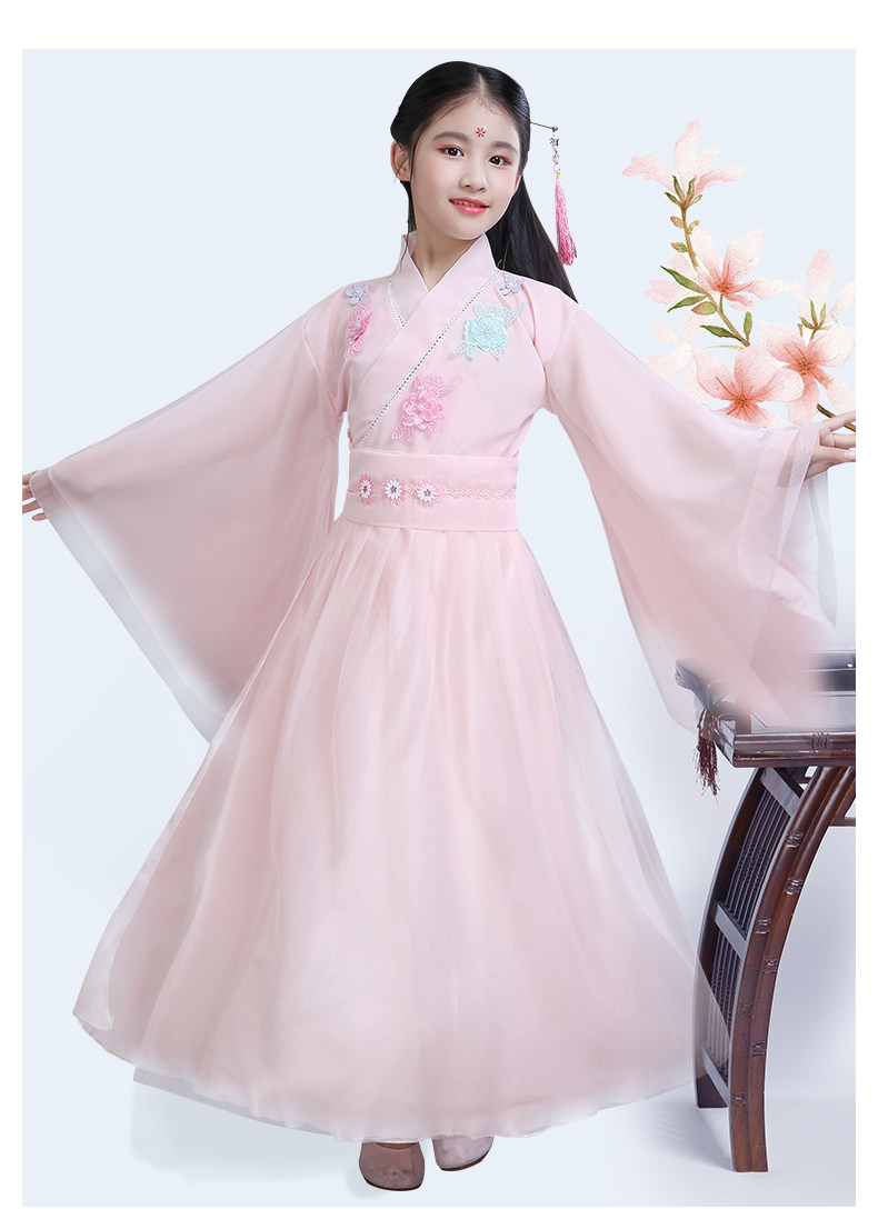 儿童汉服女童古装超仙夏季大中童仙女裙12-15岁小女孩中国风抖音