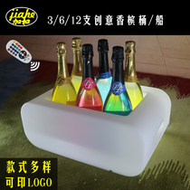 led glowing ice bucket bar LED champagne boat KTV red wine ice bucket beer barrel colorful remote control charging ice wine trough