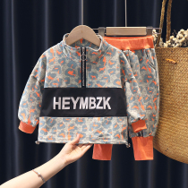 Girls Autumn Suit 2022 New Exotic Spring and Autumn Baby Girls Two-Piece Leopard Print Kids Fashionable Children