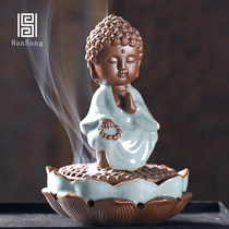 Tilt ceramic incense burner household incense burner indoor agarwood stove pan incense stove tea table ornaments sandalwood stove aromatherapy incense burner