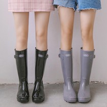 High Cylinder Outwear Water Shoes Women Summer Fashion Cute Grown-up Nice Grown-up Net Red Identical long rubber Rain boots comfortable and non-slip