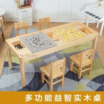 Solid Wood Chess Table Primary And Middle School Students Chess Go Two-in-one Reinforcement Training Class Table And Chairs Five Chess Study Table Chairs
