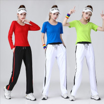 Spring and summer new square dance clothing suit sports fitness dance dance clothing dance dance team team clothes women practice pants