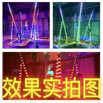 New network red four people glowing park square showing bungee electric trampoline running horse luxury steel frame bunging