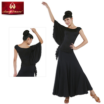 Amy dance uniform national standard dance jacket female new summer short sleeve bat shirt slim square dance modern dance practice