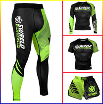 SWRELD venom UFC fighting boxing four-piece male fitness MMA fight shorts training suit quick-drying clothes long sleeve