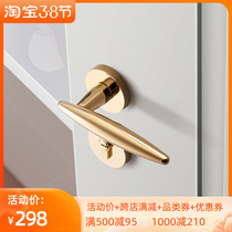 Sosnolock Indoor Bedroom Mute Door Lock Nordic Modern Golden Split Lock Toilet Magnetic door lock