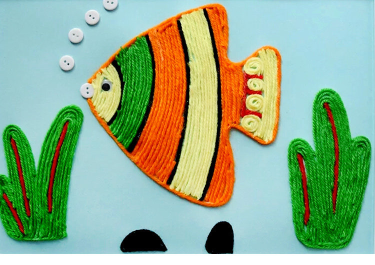 彩色毛线团幼儿园手工diy制作材料儿童创意制作编织线粘贴画