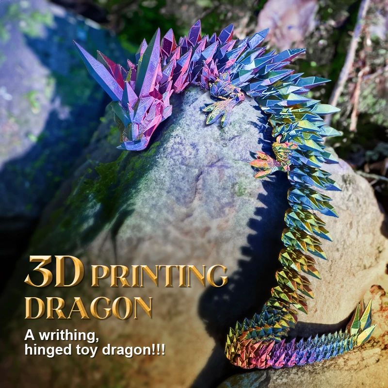 3D Printed Crystal Dragon Egg 3D Dragon Fidget Spinner Artic