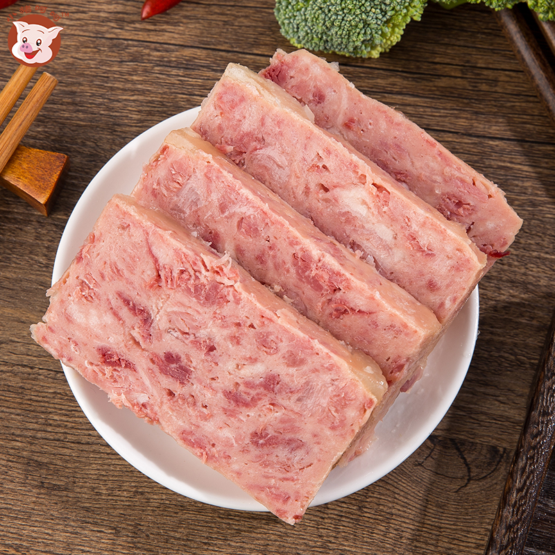 pig ha ha net red hot leg lunch meat can 198g * 3 cans breakfast instant spicy hot pot instant material meat
