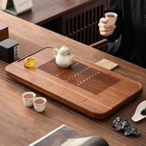 Heavy bamboo tea tray simple small drainage water storage type dry bubble tray kung fu tea set tray light luxury modern household Tea Sea