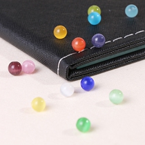 Green purple and white cats eye stone scattered beads round beads hand-woven bracelet string diy material accessories