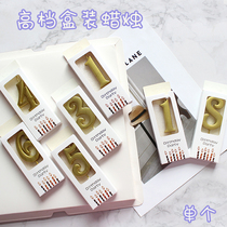 High-grade boxed birthday cake decoration candle Golden digital candle electric gilded candle creative digital candle