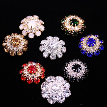 Womens fur mink petal large button cashmere coat buckle Fur Crystal mink decorative button Rhinestone diamond buckle