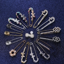 Silk scarf needle Japanese and Korean pin fashion flower brooch embellishment brooch color rhinestone decorative collar pin 65mm