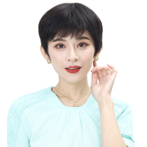 Net red middle-aged wig female short hair real hair silk hair set real hair full head cover natural fake hair mother middle-aged and elderly
