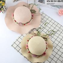 Korean version of Dae Garland Straw Hat sun hat lady summer travel Beach cool hat parent-child wave hat