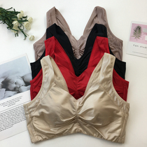 New Sand Silk Bra Large Red Lin Little Bra Small Bra Without Steel Ring Coil and Mass Fat MM