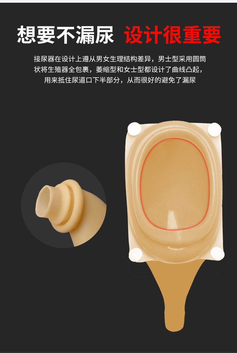 医用乳胶接尿器男用老人漏尿老年卧床小便器成人集尿袋女用导尿管