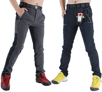 Assault pants mens winter windproof waterproof outdoor hiking pants mens elastic soft shell fleece pants warm and breathable