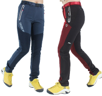 Outdoor assault pants women waterproof windproof slim sports hiking pants women plus velvet soft shell pants breathable winter fleece pants