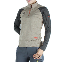 Spring long sleeve quick-drying clothes womens elastic slim outdoor quick-drying T-shirt breathable hiking climbing base shirt stand collar