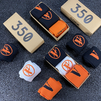 Trend brand vlone mens stockings trend wild cotton socks V word street simple basketball socks orange boxed women