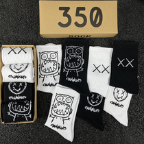 Middle tube socks men and women ins tide high top cartoon long tube couple sports Europe and the United States street skateboard basketball socks spring and summer