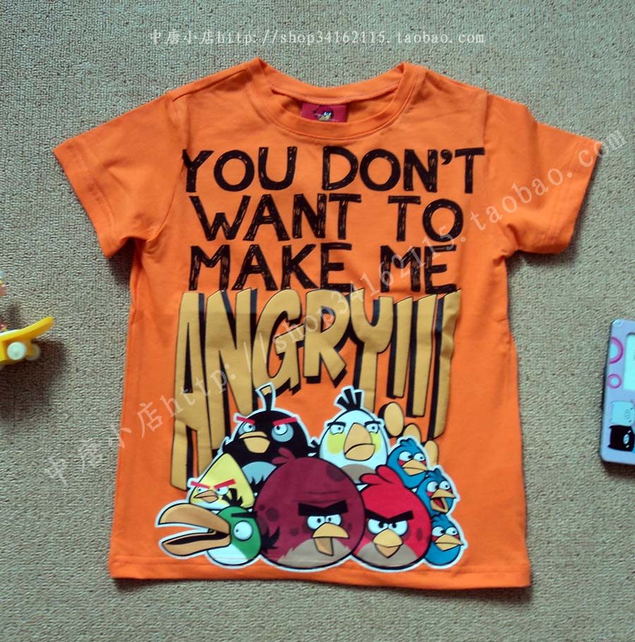angry birds 愤怒的小鸟大集合 男童t恤 莫代尔超柔面料 休闲短袖