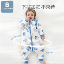 autumn winter padded cotton jacket anti-kick baby cotton belly protection anti-jump detachable sleeve pajamas