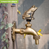 Yard animal faucet all copper single cold outdoor balcony garden antifreeze sunscreen mop washing machine frog