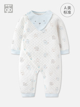 gb good child Newborn placket one-piece baby long-sleeved Haiyi climbing suit Baby autumn and winter warm cotton thick home clothes