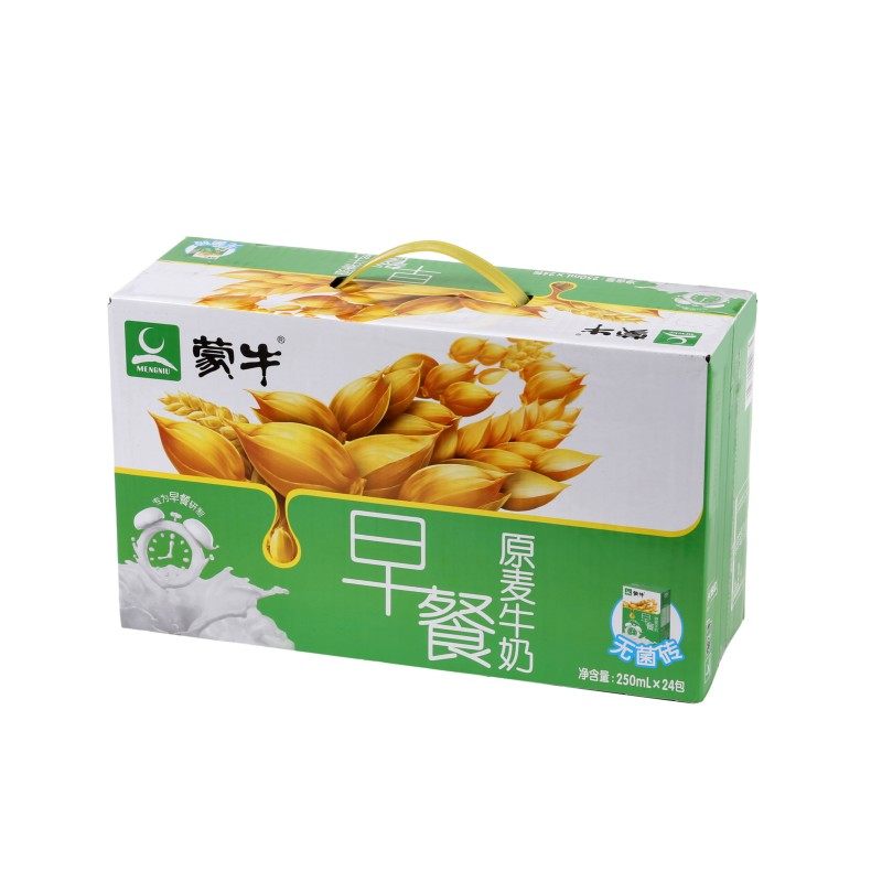 蒙牛早餐原麦牛奶麦香味250ml*24盒装【原麦核桃红枣口味可选】_双氙