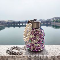 Diagonal fairy diamond-encrusted thermos cup 304 stainless steel high-looking big belly cup ins internet celebrity portable full diamond water cup