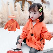 Girls autumn clothes jacket thin section 2022 new wave Children Korean version of Korean Air blouses female baby Spring and Autumn Season