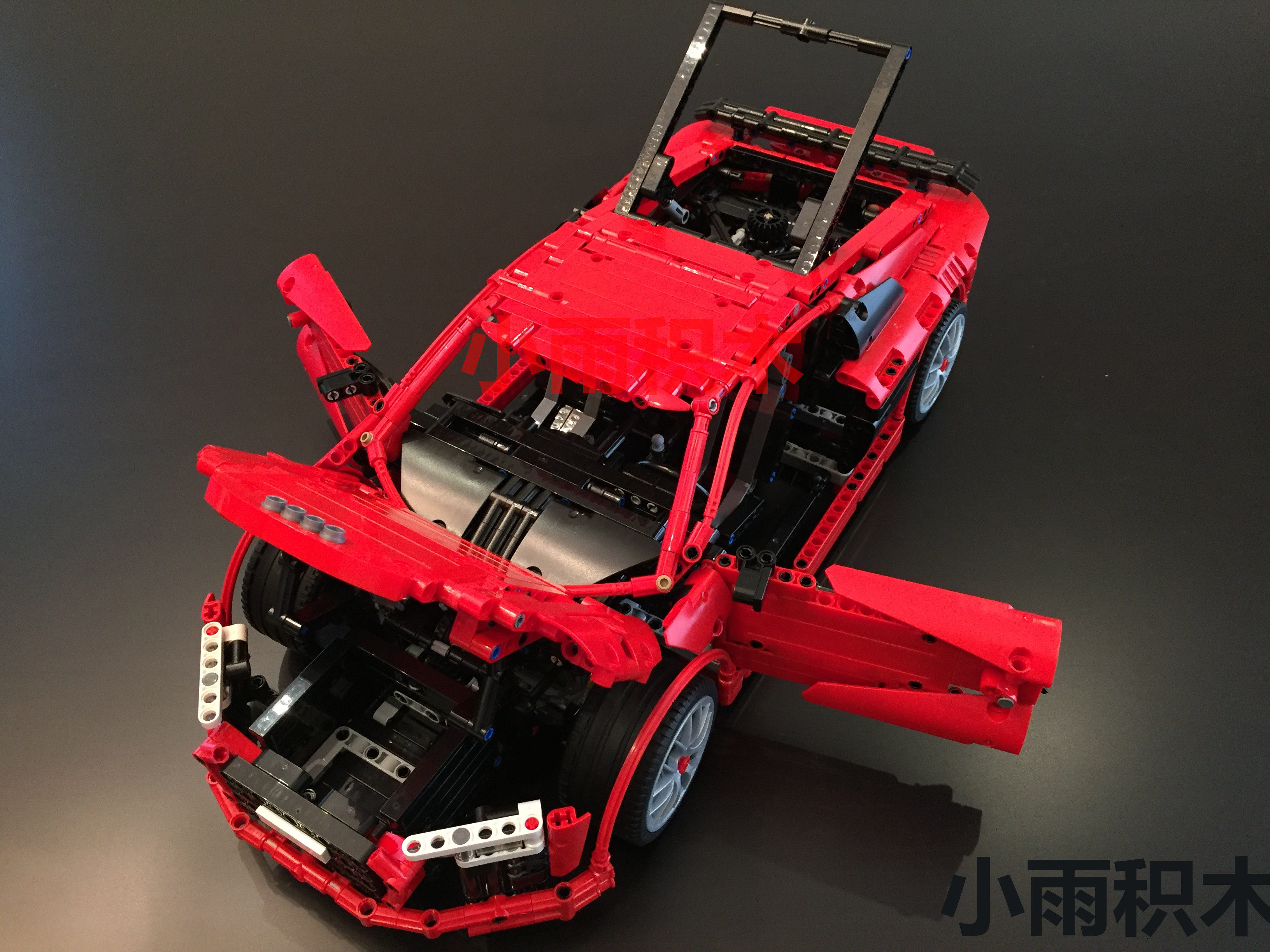 国产积木 兼容乐高 科技 r8跑车超跑moc-4463 拼装电动遥控