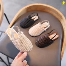 Children girls sandals 2021 Summer new soft-bottom braided Baotou Womens shoes Fashion little girl Princess Shoe