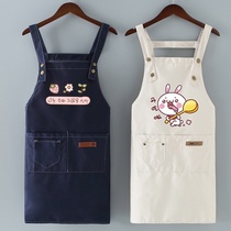 Apron 2021 new summer cotton soft fine restaurant apron women Summer thin breathable strap milk tea shop