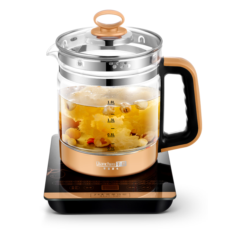 health-preserving pot, electric heating kettle, household glass insulation, automatic electric kettle, tea maker, power-off, transparent water boiling
