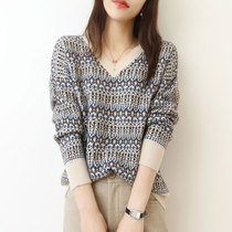 2020 autumn and winter new wool needles weasel-knit ladies Lazy Wind outside wearing retro fashion cover Thickened Undershirt