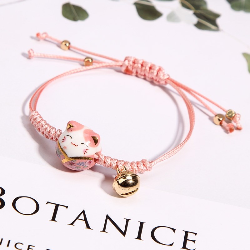 Lurssen present l contracted lovely ceramic small cats bracelets hand - made by getting fresh students red rope hand err