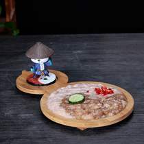 Shu Daxia Tai Chi Panda Shrimp Slip Creative Tableware Rotating Small Hot Pot Restaurant Bamboo Tube String Fragrance Special Shabu-shabu Plate