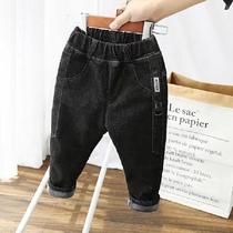 Boys spring and autumn pants 2021 childrens stretch jeans childrens childrens spring wear baby Foreign style trousers tide