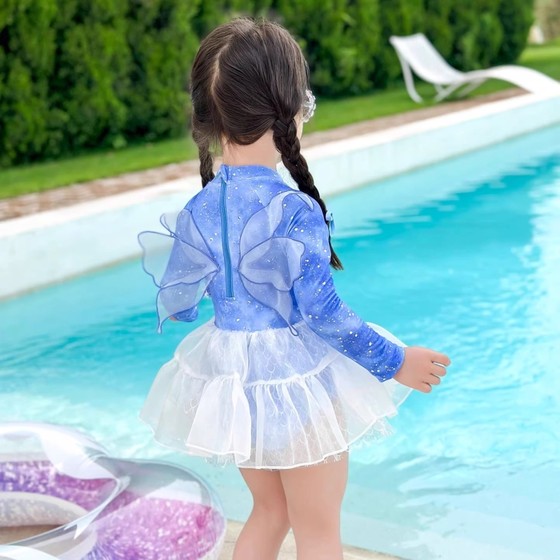 Girls one-piece swimsuit summer 2025 new children's fashionable and fashionable children's skirt swimsuit Girls one-piece swimsuit summer 2025 new children's fashionable and fashionable children's skirt swimsuit